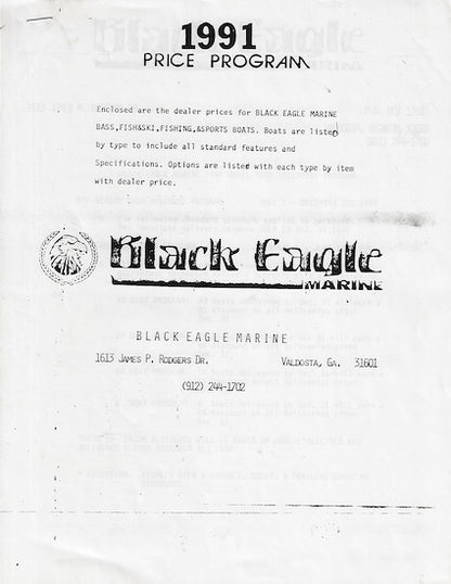 Black Eagle 1991 Boat Brochure