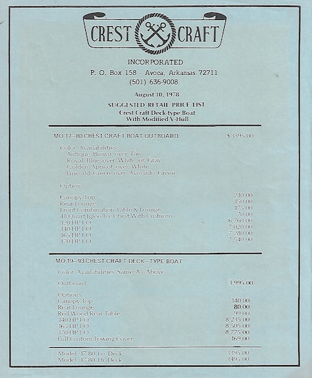 Crest Craft 1970s Brochure