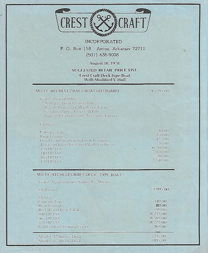 Crest Craft 1970s Brochure