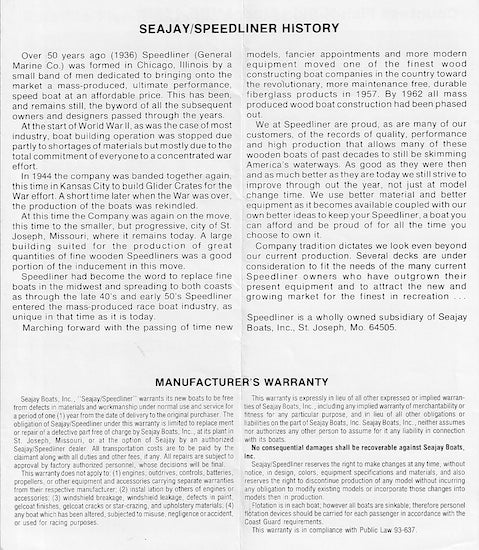 Speedliner 1980s Brochure