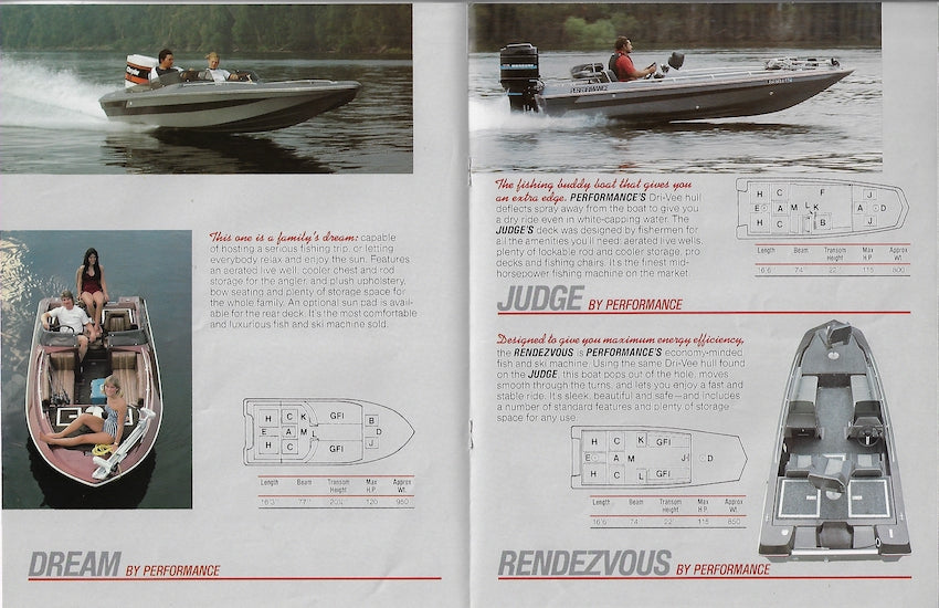 Performance Plus 1980s Bass Boat Brochure