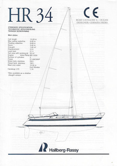 Hallberg-Rassy 34 Specification Brochure