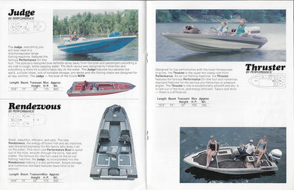 Performance Plus 1980s Bass Boat Brochure