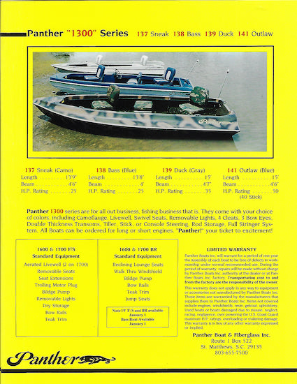 Panther 1988 Brochure