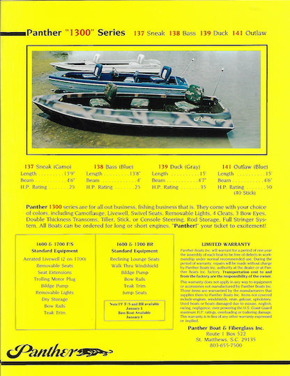 Panther 1988 Brochure