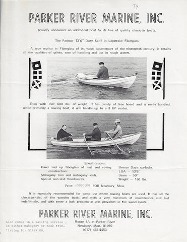 Parker River Dory Brochure