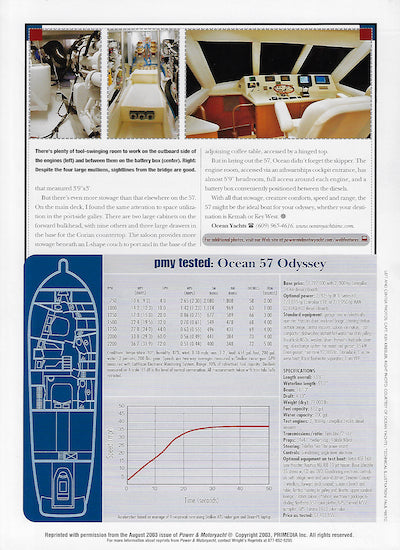 Ocean 57 Odyssey Power & Motoryacht Magazine Reprint Brochure