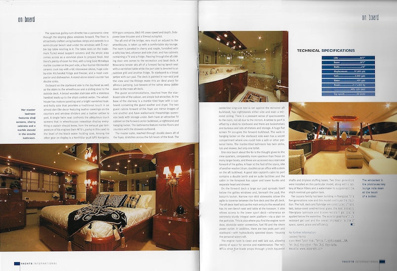 Lazzara 80 Yachts International Magazine Reprint Brochure