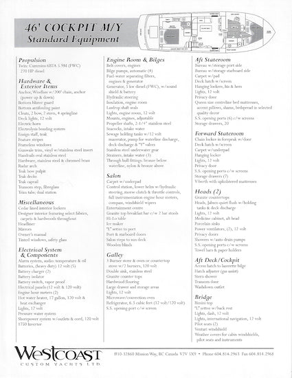 Westcoast 46 Brochure