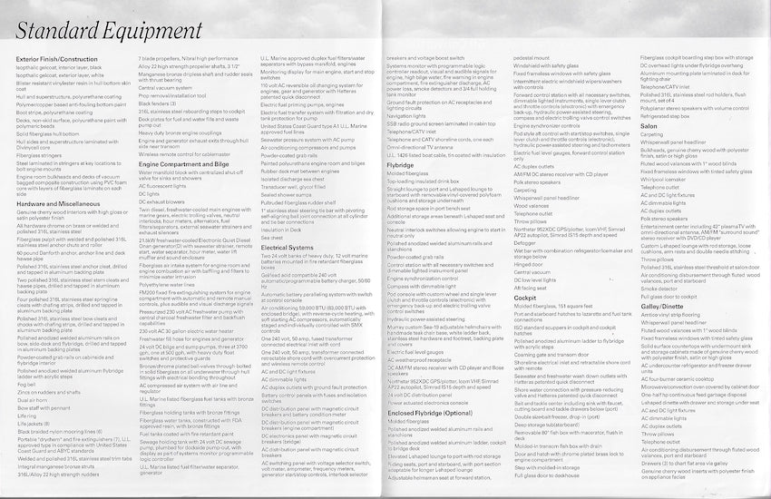 Hatteras 60 Convertible Specification Brochure