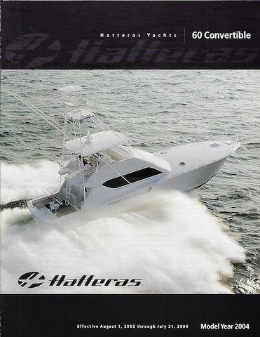 Hatteras 60 Convertible Specification Brochure