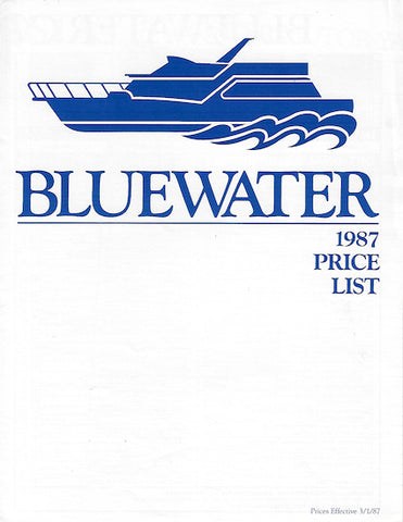 Bluewater 1987 Price List