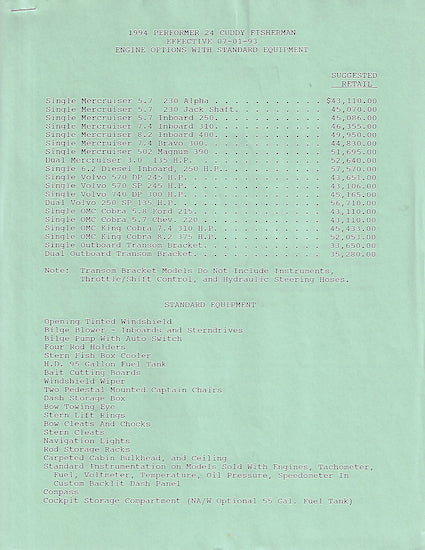 Performer 24 Center Console Brochure