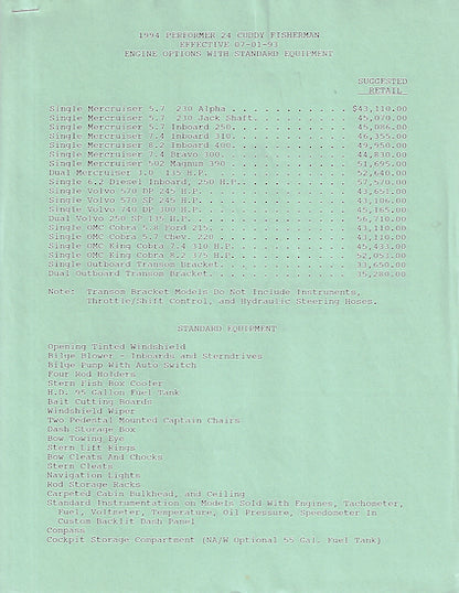 Performer 24 Center Console Brochure