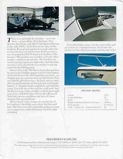Performer 24 Center Console Brochure