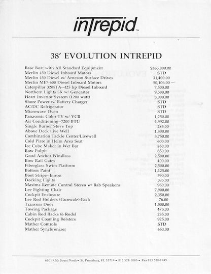 Super Hawaii Intrepid 38 Brochure