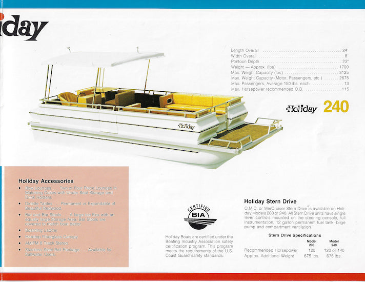 Holiday Pontoon Brochure