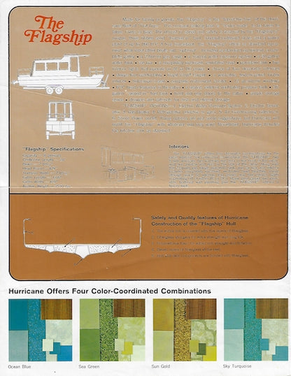Hurricane 1970s Deck & House Boat Brochure