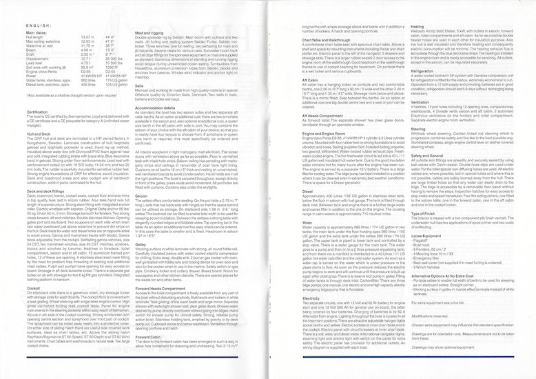 Hallberg-Rassy 43 Specification Brochure