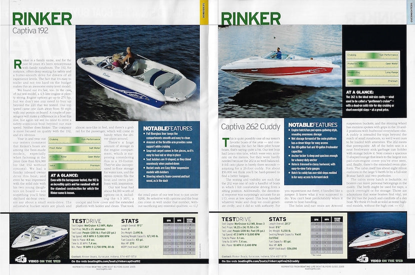 Rinker 2005 Boating Like Magazine Reprint Brochure