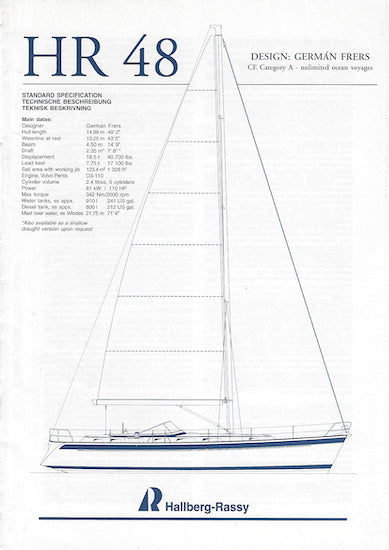 Hallberg-Rassy 48 Specification Brochure