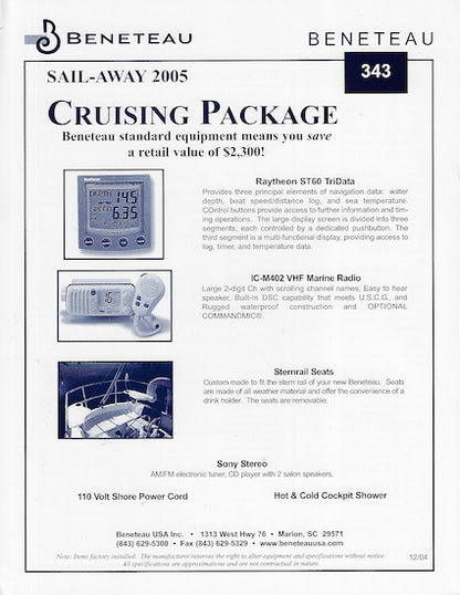Beneteau 343 Specification Brochure