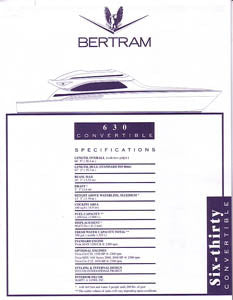 Bertram 630 Convertible Specification Brochure