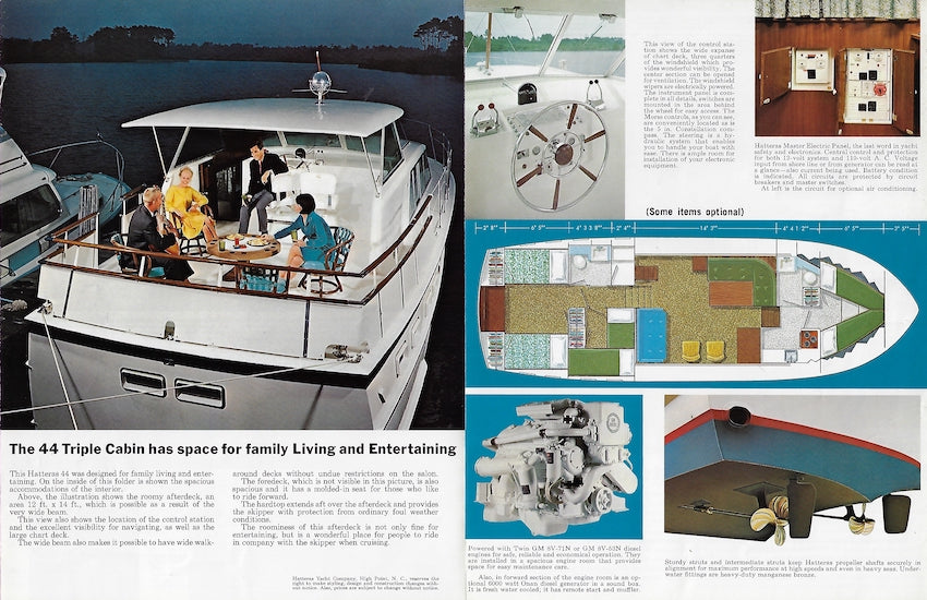 Hatteras 44 Triple Cabin Brochure