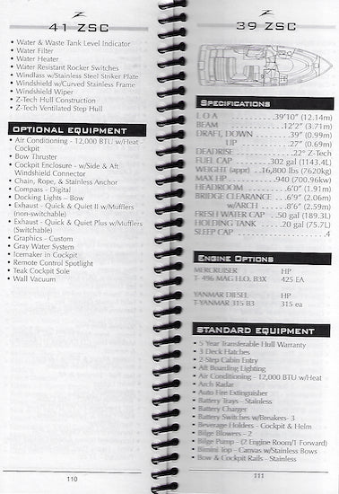 Donzi 2005 Dealer Fact Manual