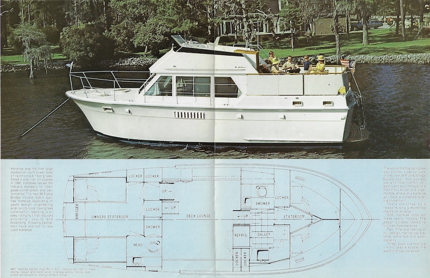 Hatteras 38 Flying Bridge Double Cabin Brochure