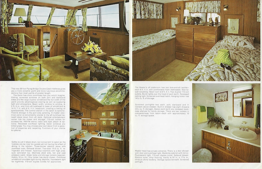 Hatteras 38 Flying Bridge Double Cabin Brochure