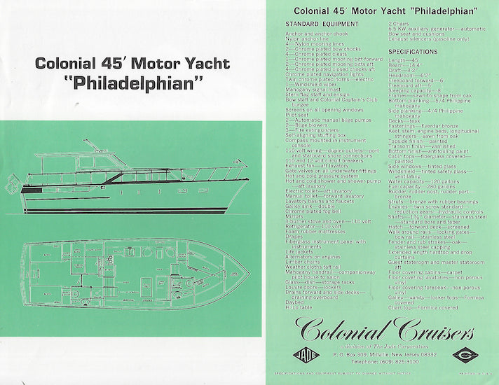 Colonial Cruisers 45 Folder Brochure