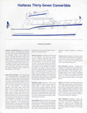 Hatteras 37 Convertible Specification Sheet