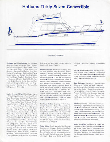 Hatteras 37 Convertible Specification Sheet