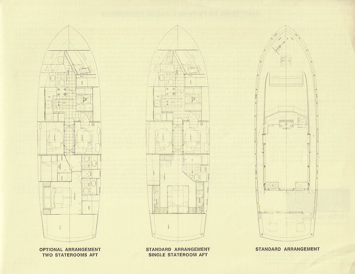 Hatteras 53 Yacht Fisherman Specification Brochure