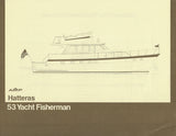 Hatteras 53 Yacht Fisherman Specification Brochure