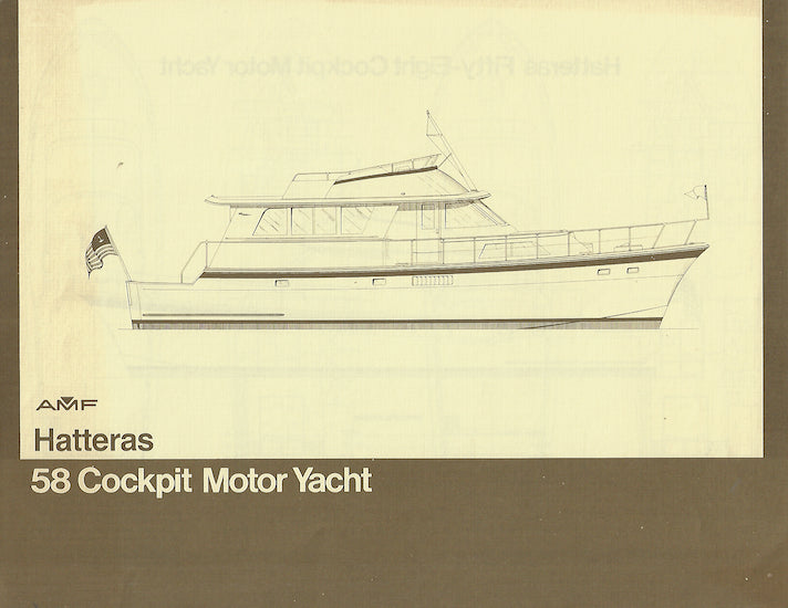 Hatteras 58 Cockpit Motor Yacht Specification Brochure