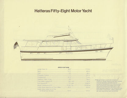 Hatteras 58 Motor Yacht Specification Brochure