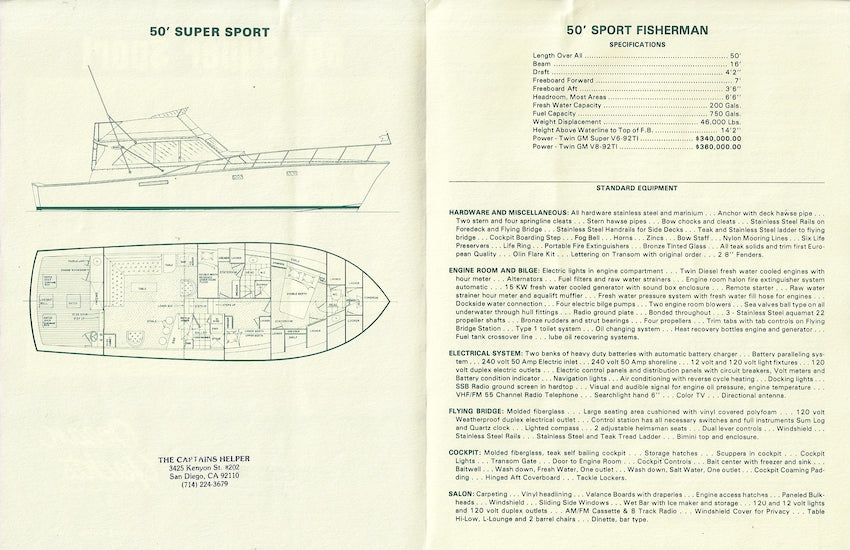 Ocean 50 Super Sport Specification Brochure
