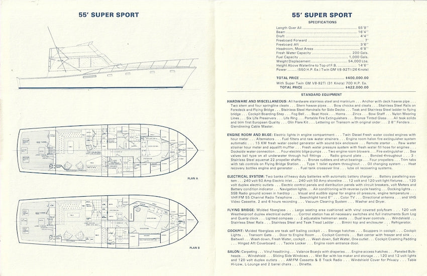Ocean 55 Super Sport Specification Brochure