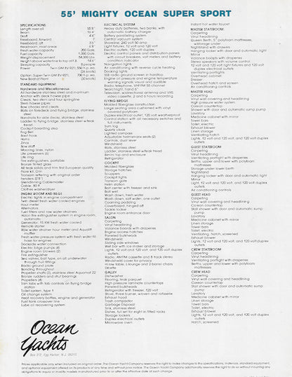 Ocean 55 Sportfisherman Brochure