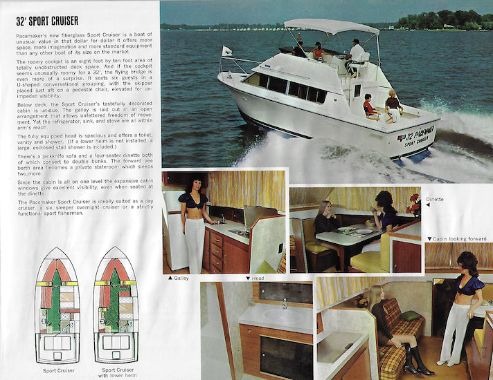 32ft Pacemaker Pacemaker 32 Convertible Sedan, Express Cruiser & Sport Cruiser Brochu ...