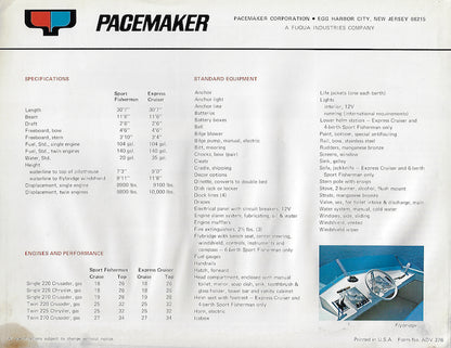 Pacemaker 30 Sport Fisherman & Express Cruiser Brochure