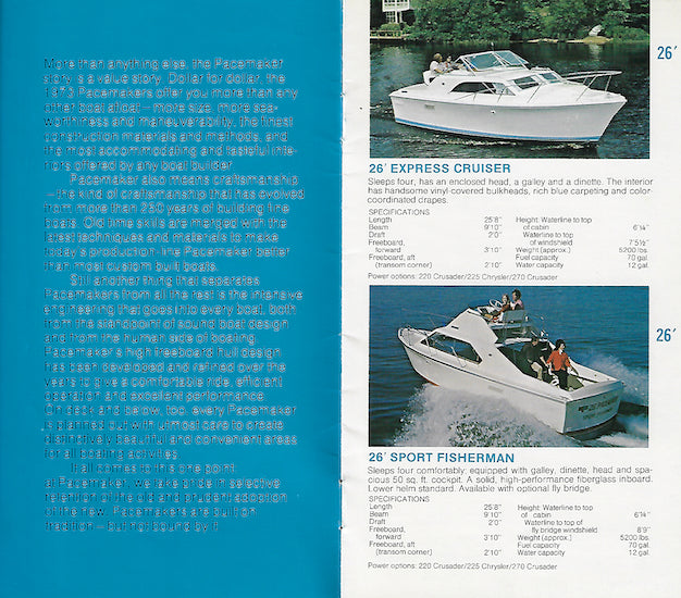 Pacemaker 1973 Mini Brochure – SailInfo I boatbrochure.com