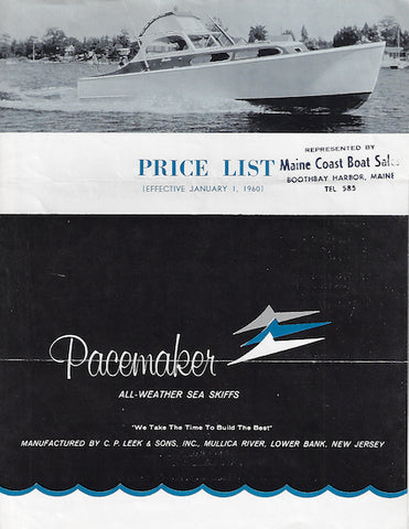 Pacemaker 1960 Price List Brochure