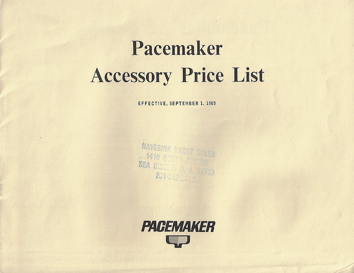 Pacemaker 1970 Accessory Price List Brochure