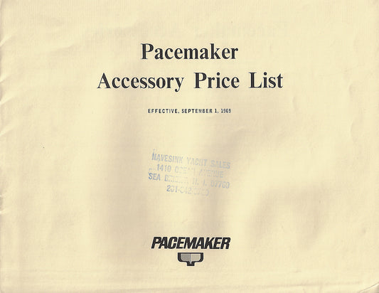 Pacemaker 1970 Accessory Price List Brochure