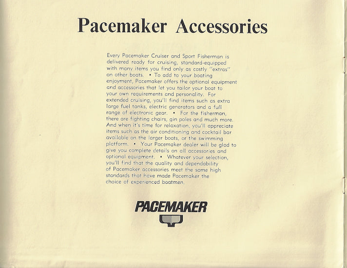 Pacemaker 1970 Accessory Price List Brochure