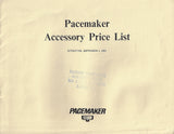 Pacemaker 1970 Accessory Price List Brochure