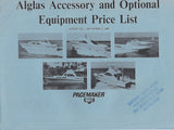 Pacemaker 1970 Alglas Accessory Price List Brochure